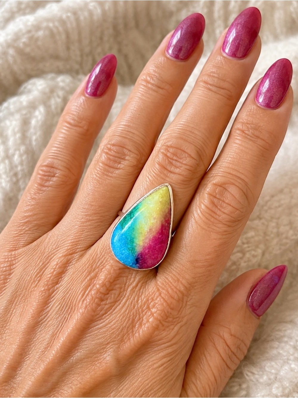 Rainbow Solar Quartz Ring